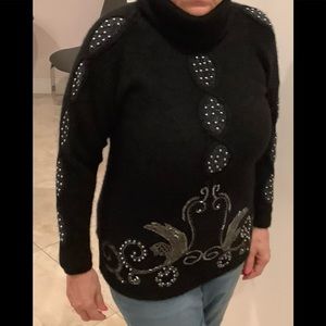 Marissa Christina Beaded Vintage Lambswool and Angora sweater